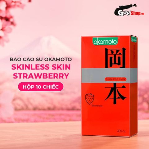 Bao cao su Okamoto Skinless Skin Strawberry