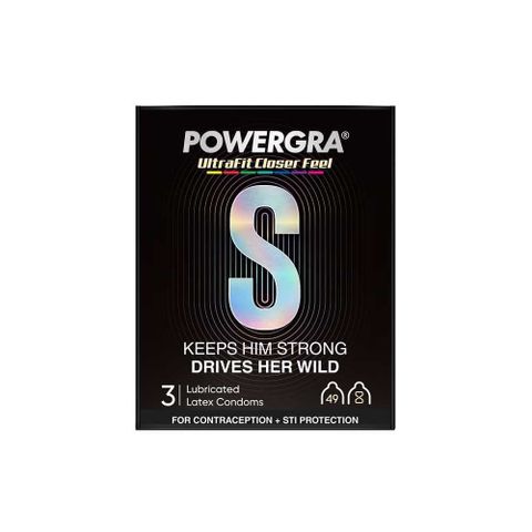 Hộp Bao cao su Powergra Ultrafit - Size 49mm, si&ecirc;u mỏng, hương d&acirc;u ch&iacute;nh h&atilde;ng