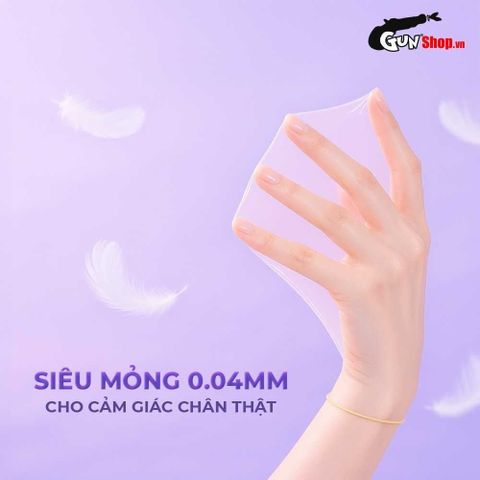 Bao cao su Powergra Maxfit - Size 54mm, si&ecirc;u mỏng, k&eacute;o d&agrave;i, hương d&acirc;u
