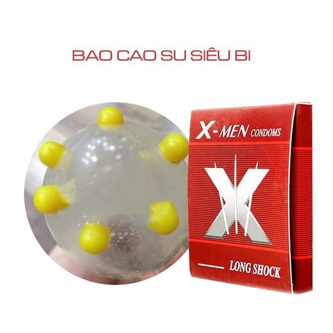 (Hộp1 Cái) Bao Cao Su X-men Long Shock 6 Bi hỗ trợ dành cho nam giới chính hãng