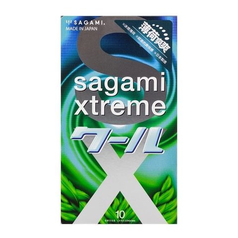 (Hộp 10 Cái) Bao Cao Su Sagami Xtreme Spearmint Chính hãng