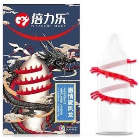 (Hộp 3 Cái) Bao Cao Su Rồng Thiêng Gân Gai Chính Hãng - hình ảnh thực tế