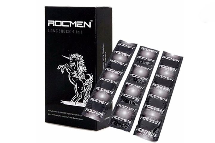 (Hộp 12 Cái) Bao Cao Su Rocmen Đen Dành cho nam giới chính hãng - hình ảnh thực tế