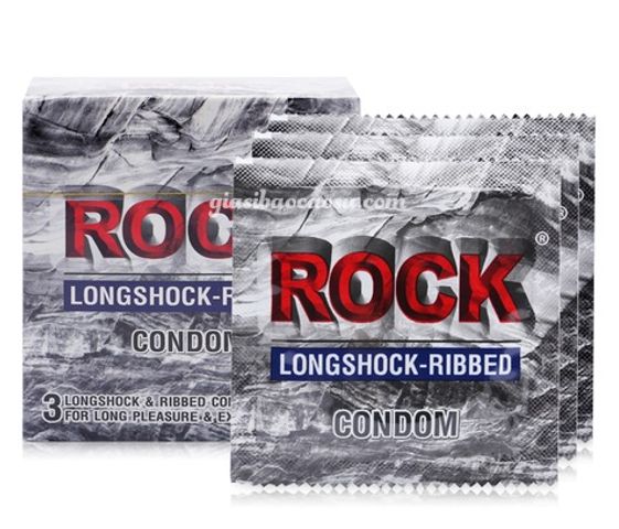 (Hộp 3 Cái) Bao Cao Su Rock Longshock Dành cho nam giới chính hãng - hình ảnh thực tế