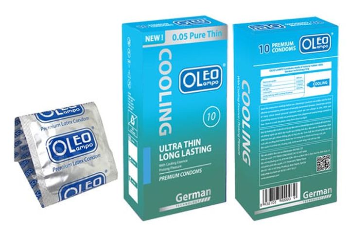 (Hộp 12 Cái) Bao Cao Su Oleo Cooling Ultra Thin Long Lasting Chính hãng - hình ảnh thực tế