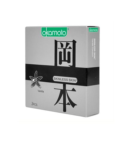 Bao Cao Su Okamoto Skinless Skin Vanilla - Hộp 3 C&aacute;i