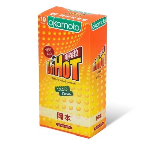 (Hộp 10 Cái) Bao Cao Su Okamoto Dot de Hot Gai Nóng Chính hãng