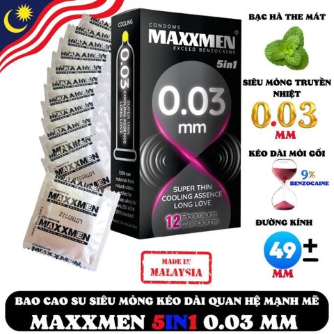 Bao Cao Su Maxxmen 5in1 Si&ecirc;u Mỏng
