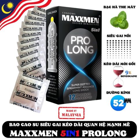 Bao Cao Su Cao Cấp Maxmannn 5in1 Prolong