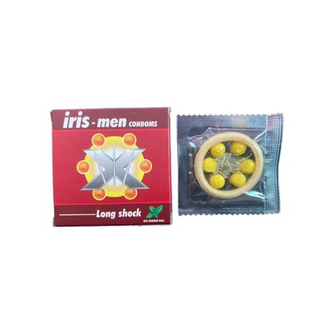 (Hộp 1 Cái) Bao Cao Su Bi Iris Men 6 Bi Lớn Chính Hãng