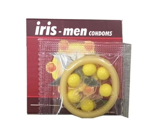 (Hộp 1 Cái) Bao Cao Su Bi Iris Men 6 Bi Lớn Chính Hãng - hình ảnh thực tế