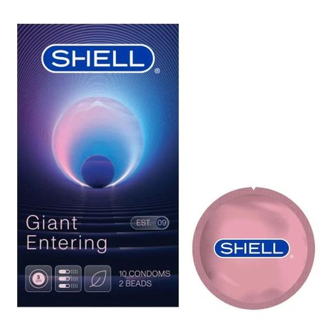 Bao cao su g&acirc;n nổi, bi tăng 3cm Shell Giant Entering