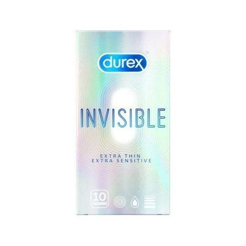 Hộp 10 C&aacute;i Bao cao su si&ecirc;u mỏng 0.024 - Durex Invisible Ch&iacute;nh H&atilde;ng