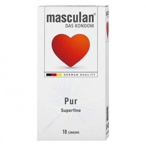 Hộp 10 C&aacute;i Masculan Pur - Bao cao su si&ecirc;u mỏng Đức Ch&iacute;nh h&atilde;ng