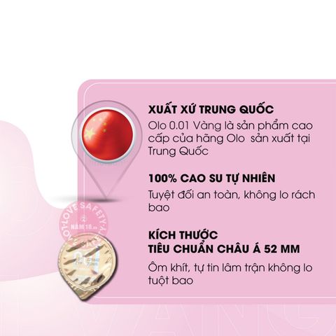 Bao Cao Su G&acirc;n Gai Olo 0.01 V&agrave;ng Ch&iacute;nh h&atilde;ng