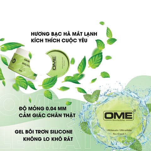 Bao cao su mỏng Ome Invisible 2