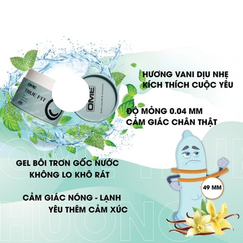 Bao cao su Ome True Fit Hương Bạc H&agrave;