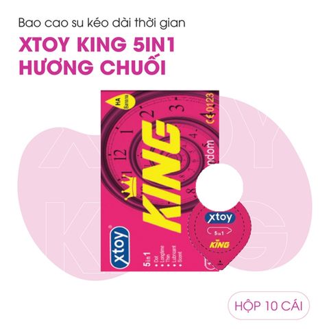 Bao Cao Su K&eacute;o D&agrave;i Thời Gian Xtoy King 5in1 Hương Chuối