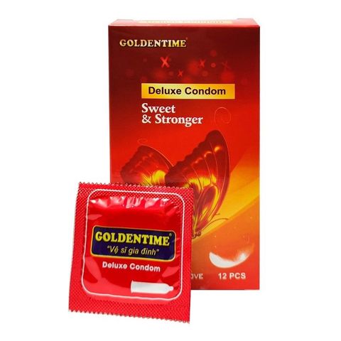 Bao cao su Goldentime đỏ ch&iacute;nh h&atilde;ng