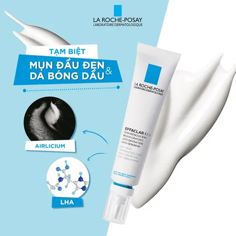 Review kem trị mụn đầu đen La Roche Posay Effaclar K: xóa mụn, làm mịn da hiệu quả