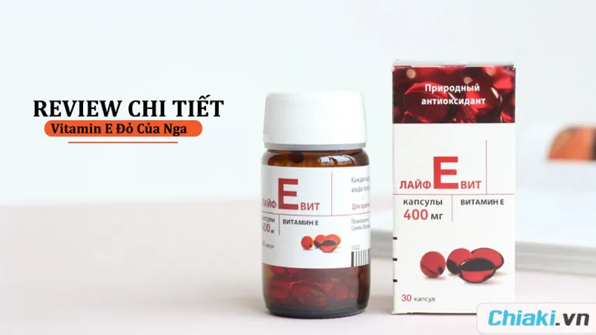 Vitamin E Đỏ Nga: Thành phần, Công dụng, Giá bán Review