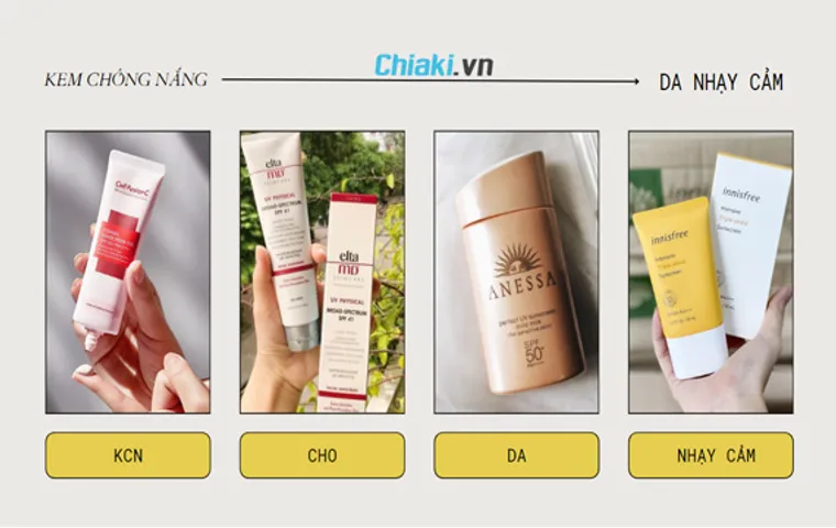 Top 10 kem chống nắng cho da nhạy cảm mụn nên dùng