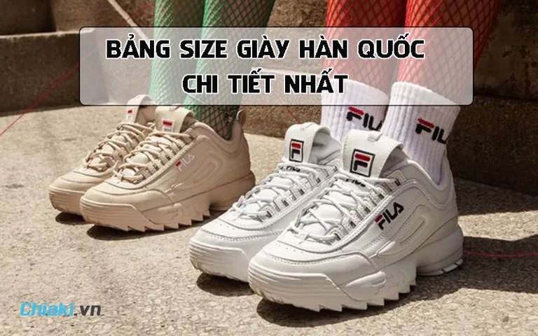 Bảng size giày Hàn quốc dành cho nam nữ, trẻ em chuẩn xác