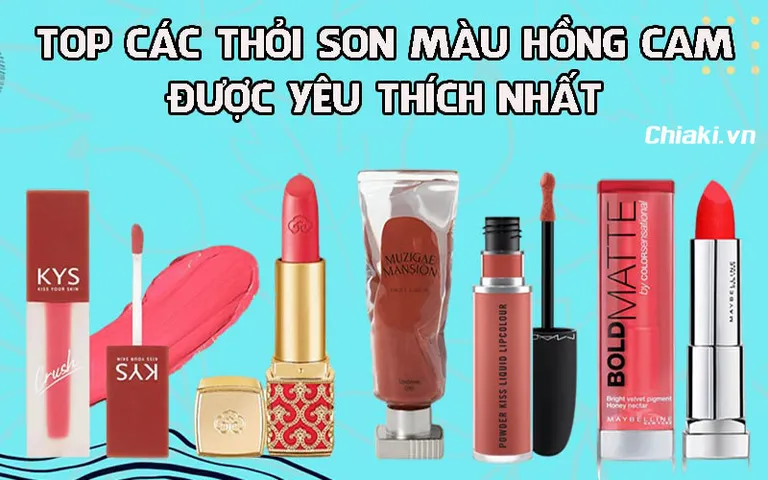 Top 16 thỏi son màu hồng cam đẹp mà chị em không nên bỏ qua