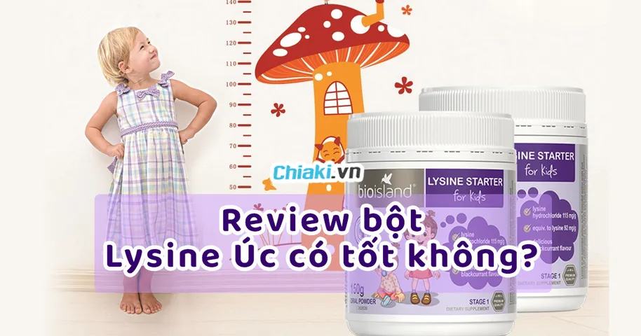 Review bột Lysine Úc có tốt không? Cách dùng Bio Island Lysine