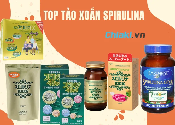 TOP 10+ tảo xoắn Spirulina tốt mang đến giá trị dinh dưỡng cao