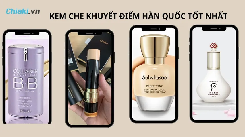 Top 10+ kem che khuyết điểm Hàn Quốc tốt hiện nay
