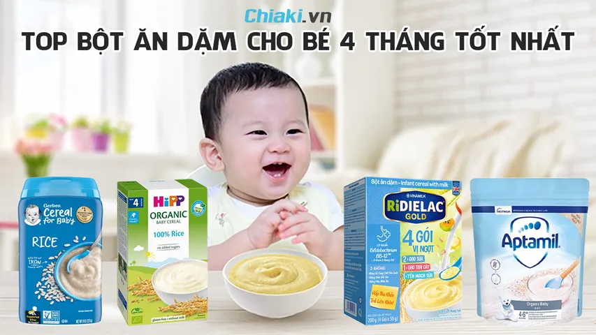 Top 10 bột ăn dặm cho bé 4 tháng tuổi tốt hiện nay