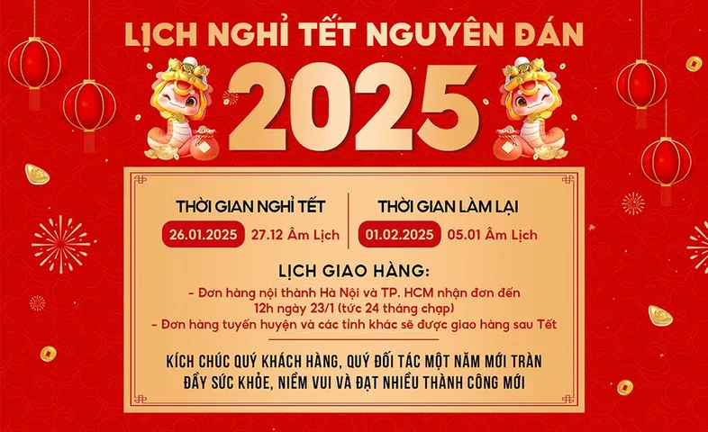 Thông báo lịch giao hàng & nghỉ tết Ất Tỵ 2025 của Chiaki