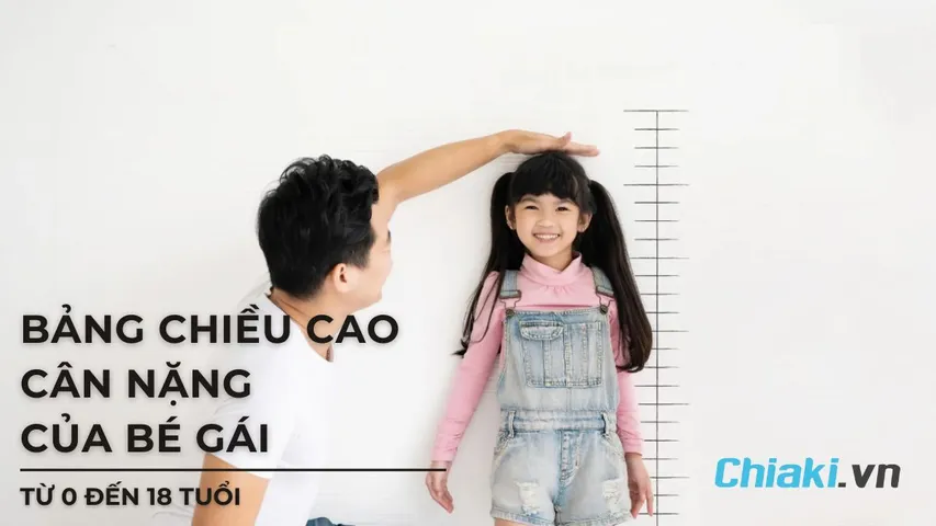 Bảng chiều cao cân nặng của bé gái từ 0-18 tuổi theo tiêu chuẩn WHO