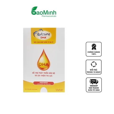 Viên uống bổ sung DHA Avisure DHA cho bà bầu - Hỗ trợ phát triển trí não cho thai nhi - Hộp 30 viên chất lượng cao