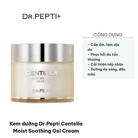 Kem Dưỡng Dr.Pepti Centella Moist Soothing Gel 70ml - Giúp Cấp Ẩm, Làm Dịu Da, Phục Hồi Da Khô, Nhăn, Thích Hợp Mọi Loại Da