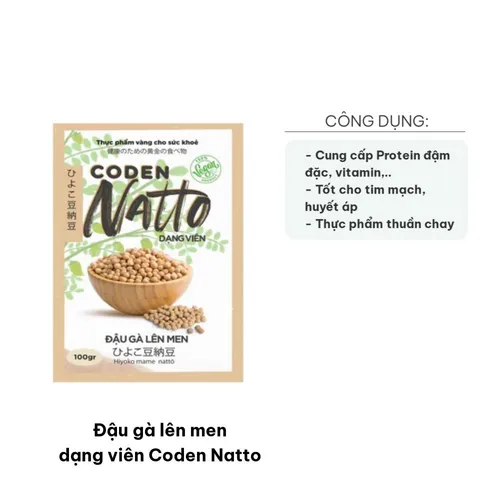 Đậu Gà Lên Men Viên Coden Natto - Hỗ Trợ Tim Mạch, Tăng Cường Sức Khỏe Từ Natto Nhật Bản - Protein và Vitamin Tự Nhiên
