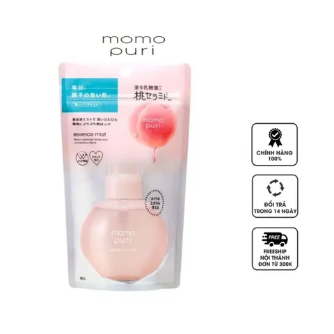Xịt Khoáng Dưỡng Ẩm Momopuri Nhật Bản 80ml - Phù Hợp Mọi Loại Da, Cấp Ẩm Nhanh, Giúp Da Mịn Màng Tươi Tắn
