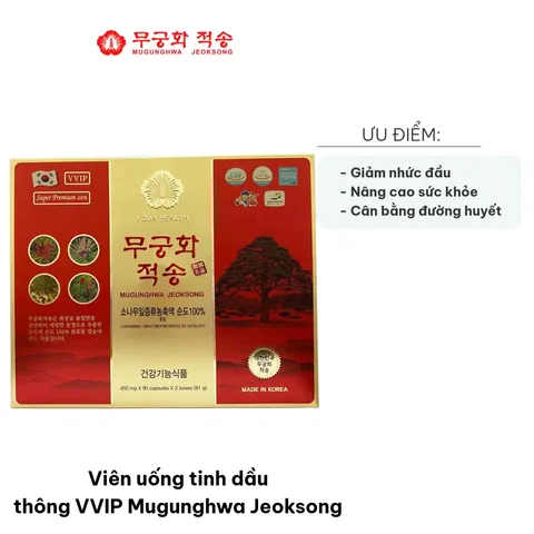 Viên uống tinh dầu thông đỏ VVIP Mugunghwa Jeoksong - Giúp Tăng Cường Sức Khỏe, Chống Lão Hóa, 180 Viên Hỗ Trợ Năng Lượng