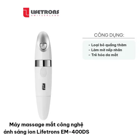 Máy Massage Mắt Lifetrons EM-400DS - Công Nghệ Ánh Sáng Ion, Giúp Làm Trẻ Hóa Da Mắt và Cải Thiện Độ Đàn Hồi