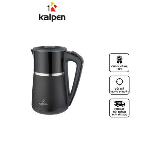 Ấm siêu tốc Kalpen KK33 1.7L - Thiết kế 3 lớp chống nóng, công suất 2200W, đun sôi nhanh chóng, tiện lợi cho pha trà và cà phê