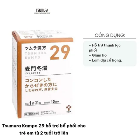 Tsumura Kampo 29 Hỗ Trợ Bổ Phổi Cho Trẻ Em Từ 2 Tuổi Trở Lên - Giảm Ho, Cải Thiện Hô Hấp Từ Thành Phần Thiên Nhiên