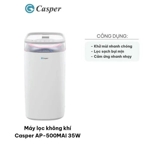Máy Lọc Không Khí Casper AP-500MAI 35W - Đạt Lưu Lượng 500 m³/h, Phù Hợp Diện Tích Dưới 60m2, Thiết Kế Hiện Đại, Cảm Biến Thông Minh