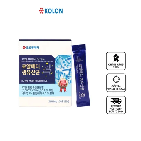 Men vi sinh Royal Medi Probiotics Hàn Quốc - Hỗ trợ tiêu hóa cho trẻ em và người lớn - Hộp 30 gói hương vị chua ngọt dễ uống