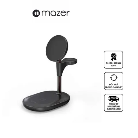 Sạc Nhanh Không Dây Mazer Infinite Mag.DESK 3in1 - Đế Sạc Chuyên Dụng Cho iPhone 12+, Apple Watch, AirPods