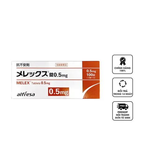 Viên Uống Hỗ Trợ Giấc Ngủ Melex 0.5mg Alfresa Nhật Bản - Giảm Căng Thẳng, Khó Ngủ, Hiệu Quả Nhanh, Dễ Uống