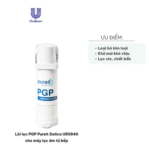 Lõi lọc PGP Pureit Delica UR5840 cho máy lọc âm tủ bếp - Công suất 8.000 lít, loại bỏ vi khuẩn, đảm bảo nước sạch cho gia đình 4-6 người