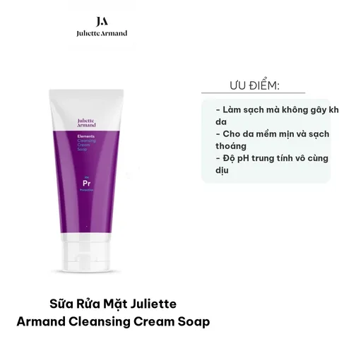 Sữa Rửa Mặt Juliette Armand Cleansing Cream Soap 210ml - Dạng Kem Làm Sạch Dịu Nhẹ Cho Mọi Loại Da, Không Kích Ứng, Độ pH Trung Tính