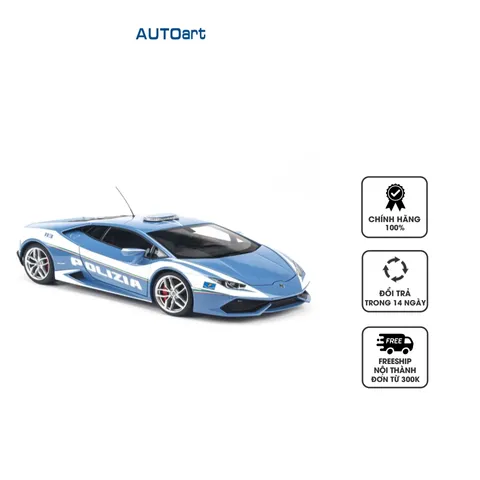 Mô hình xe Lamborghini Huracan Police LP610-4 tỉ lệ 1:18 - Mô hình xe đua cao cấp Autoart cho trang trí nội thất nhà cửa
