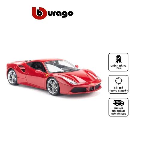 Mô Hình Xe Ferrari 488 GTB Tỉ Lệ 1:18 Bburago - Mô Phỏng Đường Nét Thể Thao Sắc Nét, Quà Tặng Độc Đáo Cho Người Yêu Xe